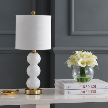 February 21" Glass/Metal LED Table Lamp - JONATHAN Y